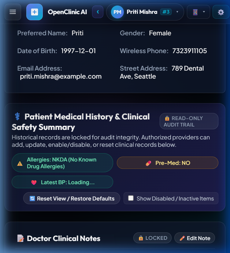 Patient Profile Summary & Medical Register