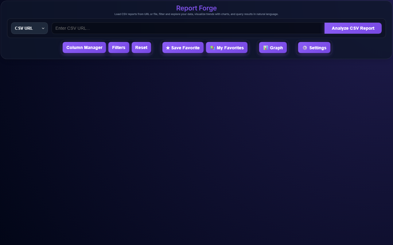 Report Forge CSV Reader Analytics Dashboard