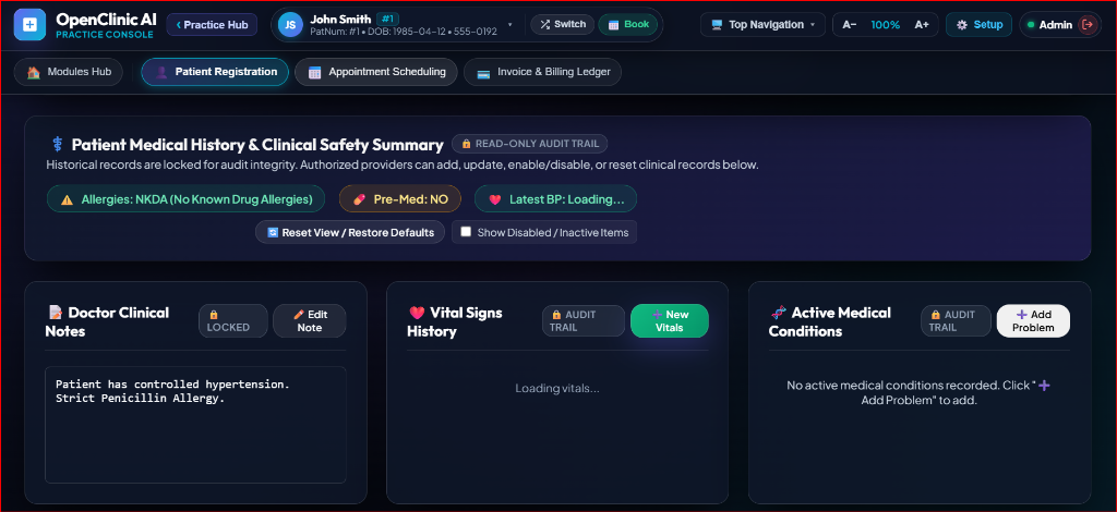 OpenClinic AI Practice Suite Clinical Console